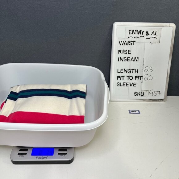 Lauren Grey VTG Women Turtleneck LS Shirt Size M Multicolor Stripe Oversized NEW - Picture 14 of 14